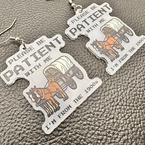 Funny y2k Oregon Trail Acrylic Earrings